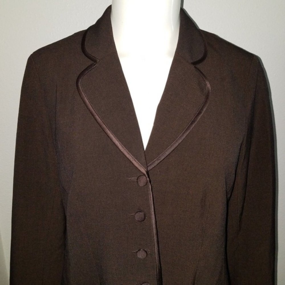 Motherhood Maternity Brown Blazer Jacket Size Small Career Pink Lined Lace Wrist - Picture 2 of 8